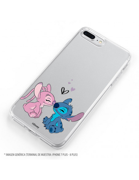 Funda para Samsung Galaxy A22 5G Oficial de Disney Angel & Stitch Beso -  Lilo & Stitch