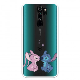 Funda para Xiaomi Redmi Note 8 Pro Oficial de Disney Angel & Stitch Beso - Lilo & Stitch