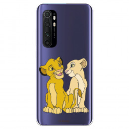 Funda para Xiaomi Mi Note 10 Lite Oficial de Disney Simba y Nala Silueta - El Rey León