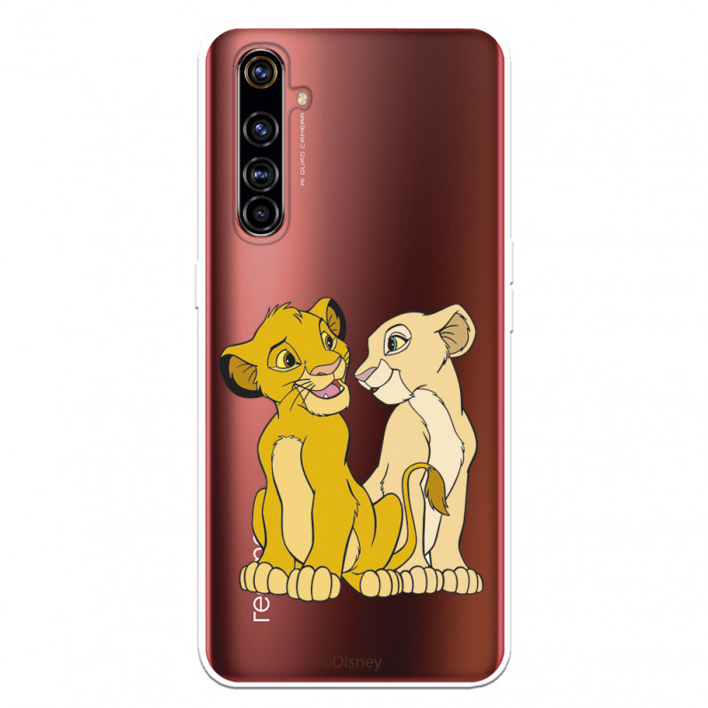 Funda para Realme X50 Pro Oficial de Disney Simba y Nala Silueta - El Rey León