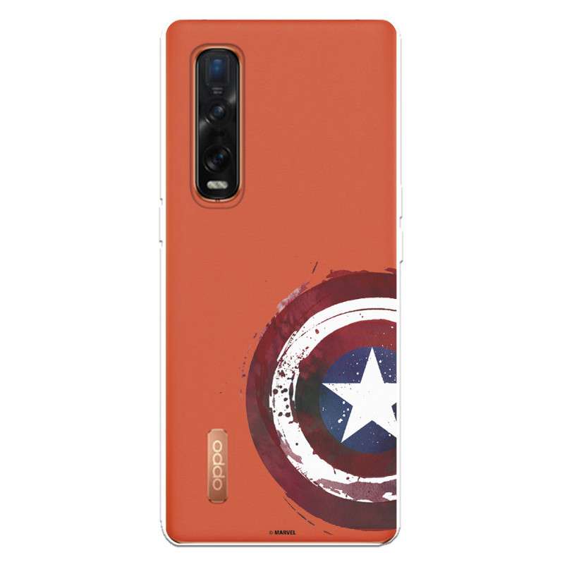 Funda para Oppo Find X2 Pro Oficial de Marvel Capitán América Escudo Transparente - Marvel