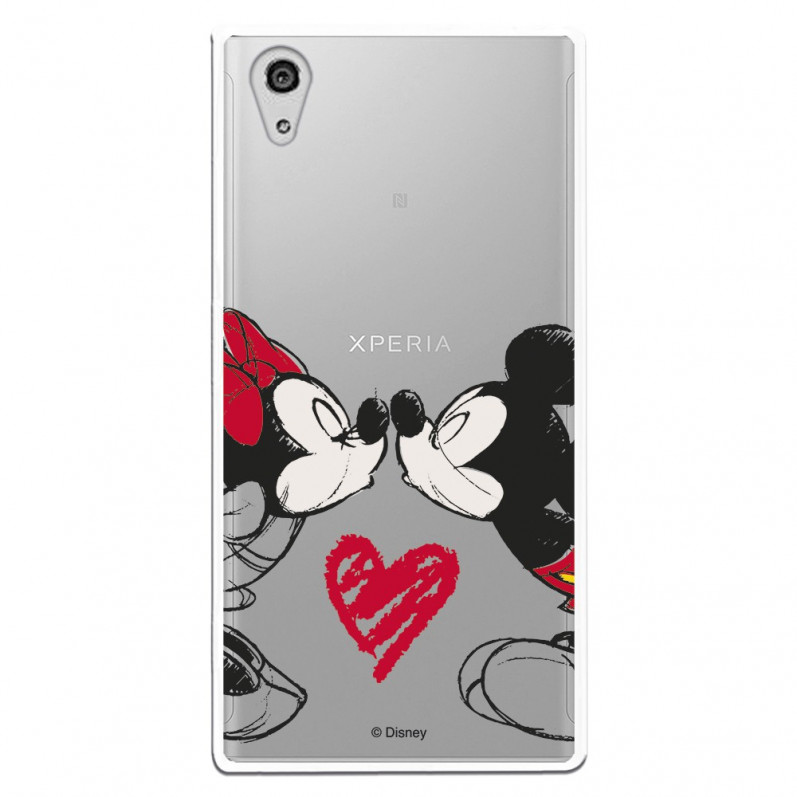 Carcasa Oficial Mikey Y Minnie Beso Clear para Sony Xperia XA1 Plus- La Casa de las Carcasas