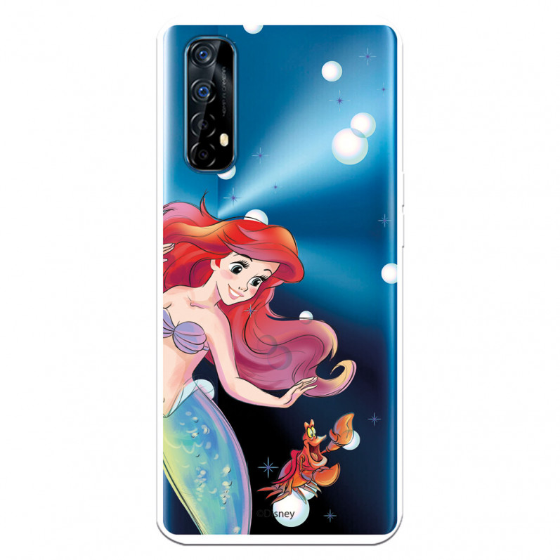 Funda para Realme 7 Oficial de Disney Ariel y Sebastián Burbujas - La Sirenita