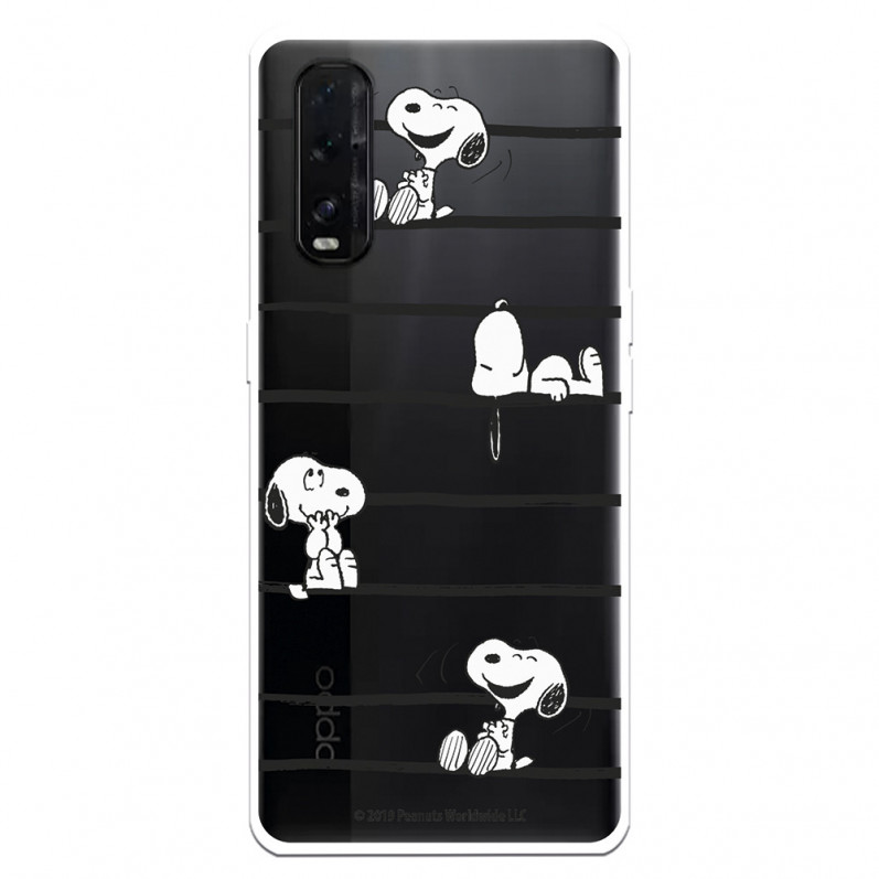 Funda para Oppo Find X2 Oficial de Peanuts Snoopy rayas - Snoopy