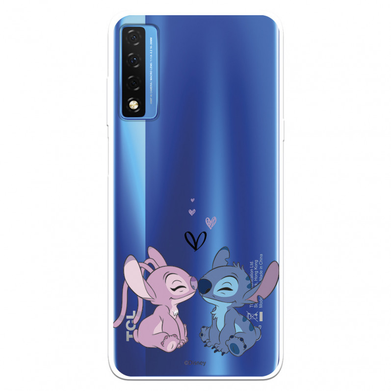 Funda para TCL 20 5G Oficial de Disney Angel & Stitch Beso - Lilo & Stitch