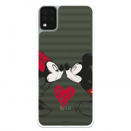 Funda para LG K42 Oficial de Disney Mickey y Minnie Beso - Clásicos Disney