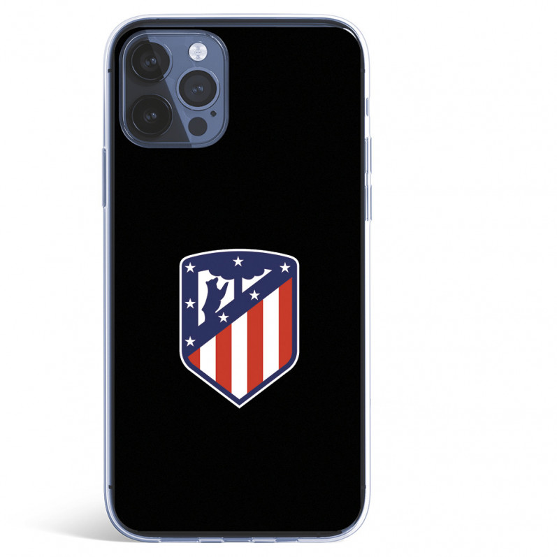 Atlético de Madrid Crest Black Background iPhone 12 Pro Max Case - Atlético de Madrid Official License