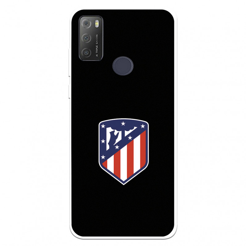 Funda para Alcatel 1S 2021 del Atleti Escudo Fondo Negro - Licencia Oficial Atlético de Madrid