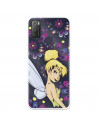 Funda para Alcatel 1S 2021 Oficial de Disney Campanilla Flores - Peter Pan