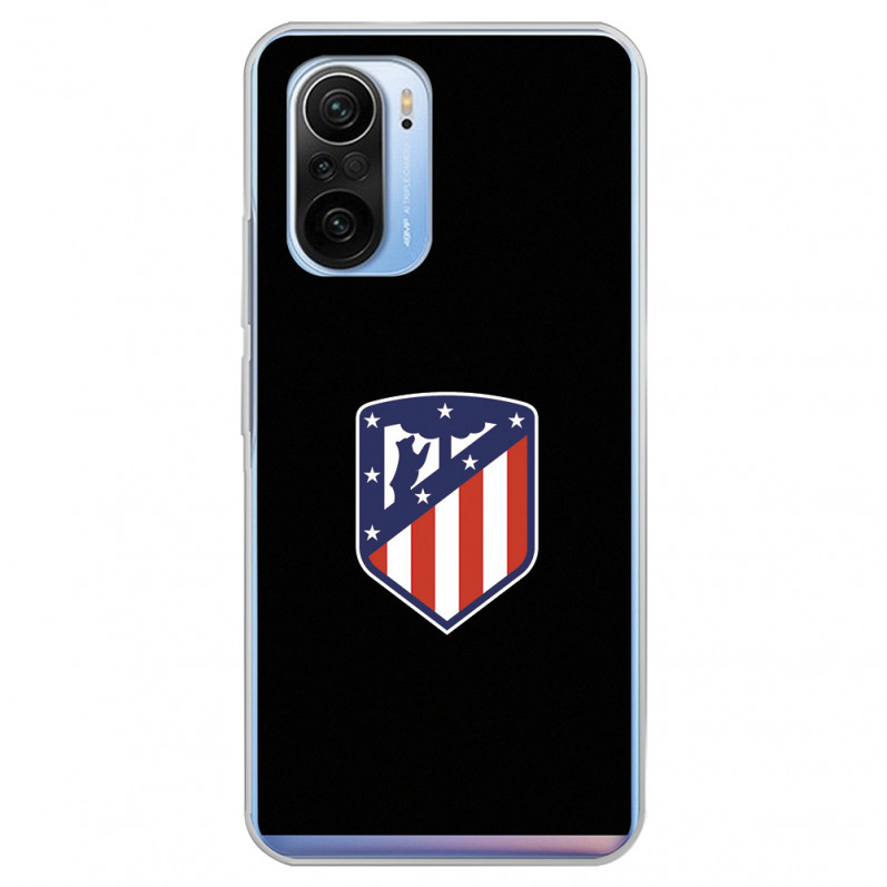 Funda para Xiaomi Poco F3 del Atleti Escudo Fondo Negro - Licencia Oficial Atlético de Madrid