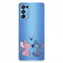 Funda para Oppo Find X3 Lite Oficial de Disney Angel & Stitch Beso - Lilo & Stitch